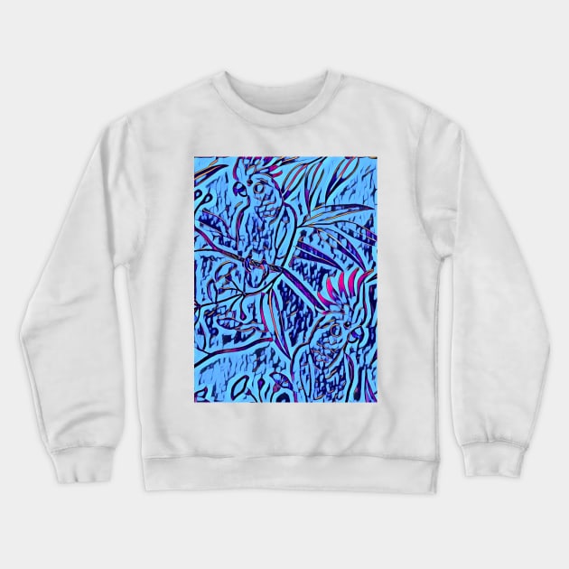 Blue Parrots Crewneck Sweatshirt by Tovers